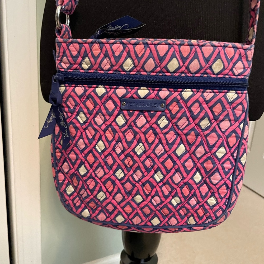 Pre-Loved Vera Bradley Cross Body Purse. Pink and Blue